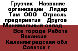 Грузчик › Название организации ­ Лидер Тим, ООО › Отрасль предприятия ­ Другое › Минимальный оклад ­ 6 000 - Все города Работа » Вакансии   . Калининградская обл.,Советск г.